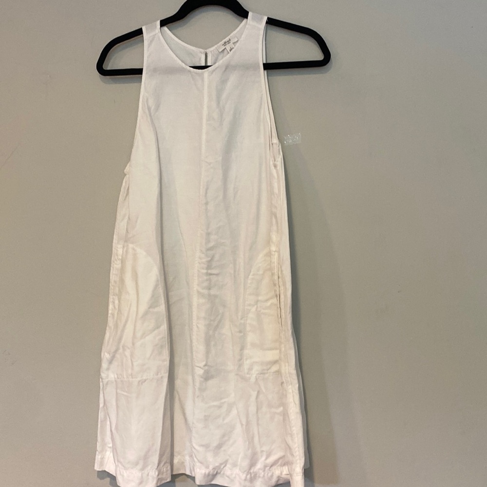 Wilfred small cream linen trapeze dress